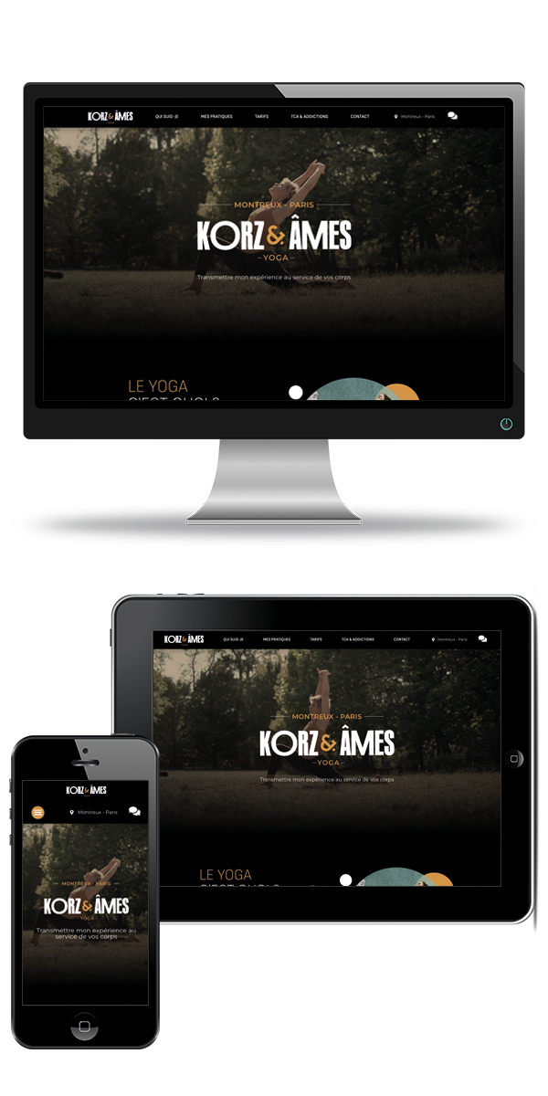 Présentation des différentes adaptations responsive du site internet de Korz&âmes