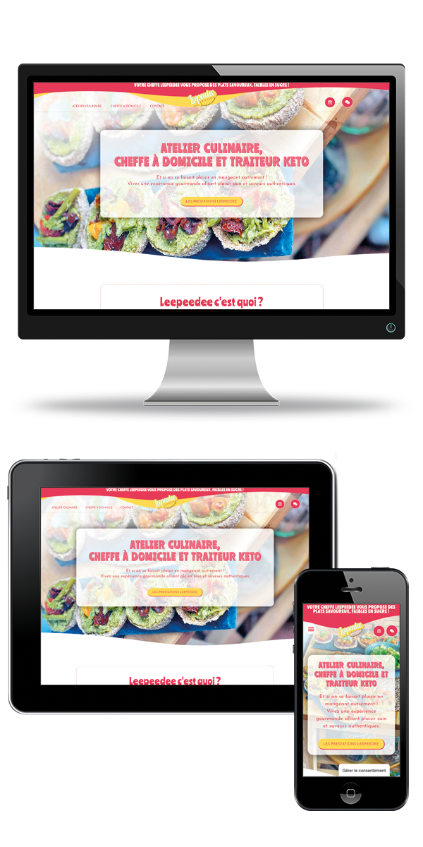 Présentation des différentes adaptations responsive du site internet de Leepeedee